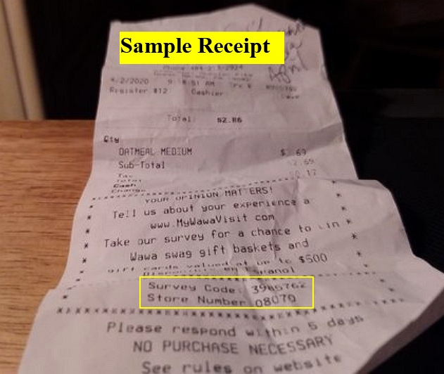 wawa sample receipt