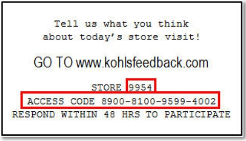 kohl's sample receipt