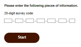Enter 22-digit survey code